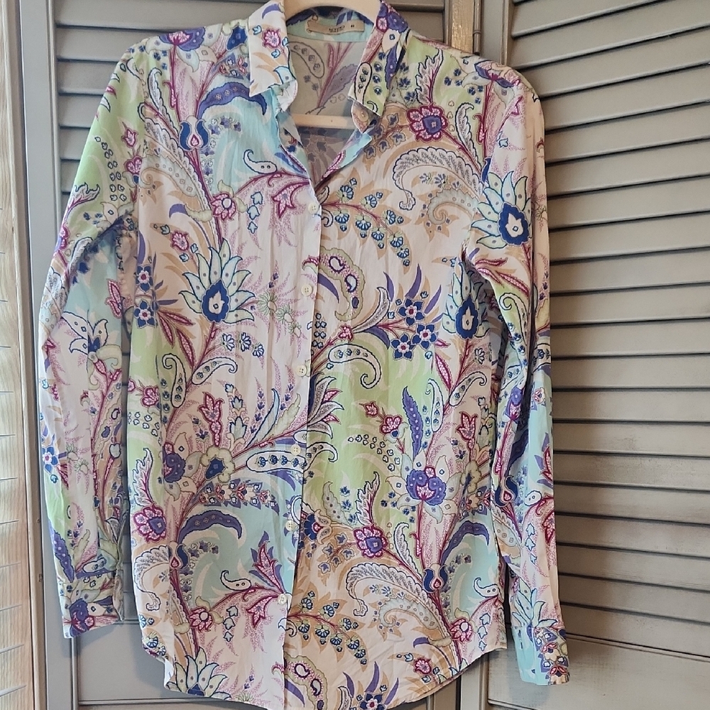 Etro Paisley Collared Button Down Long Sleeve - image 1